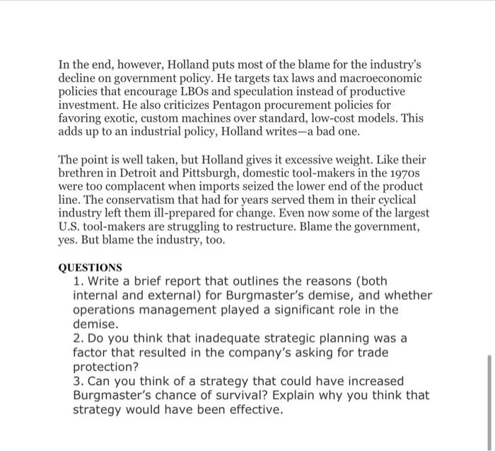 AN AMERICAN TRAGEDY: HOW A GOOD COMPANY DIED