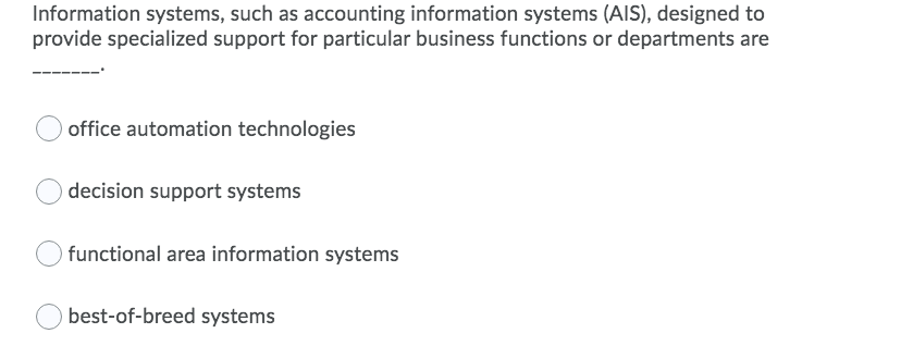 Information systems, such as accounting