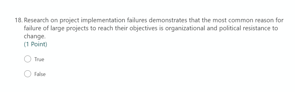 18. Research on project implementation failures