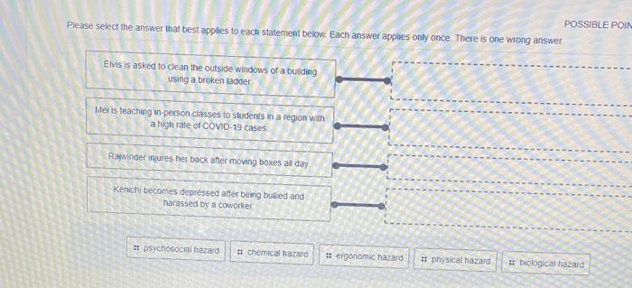 POSSIBLE POIN Please select the answer that best