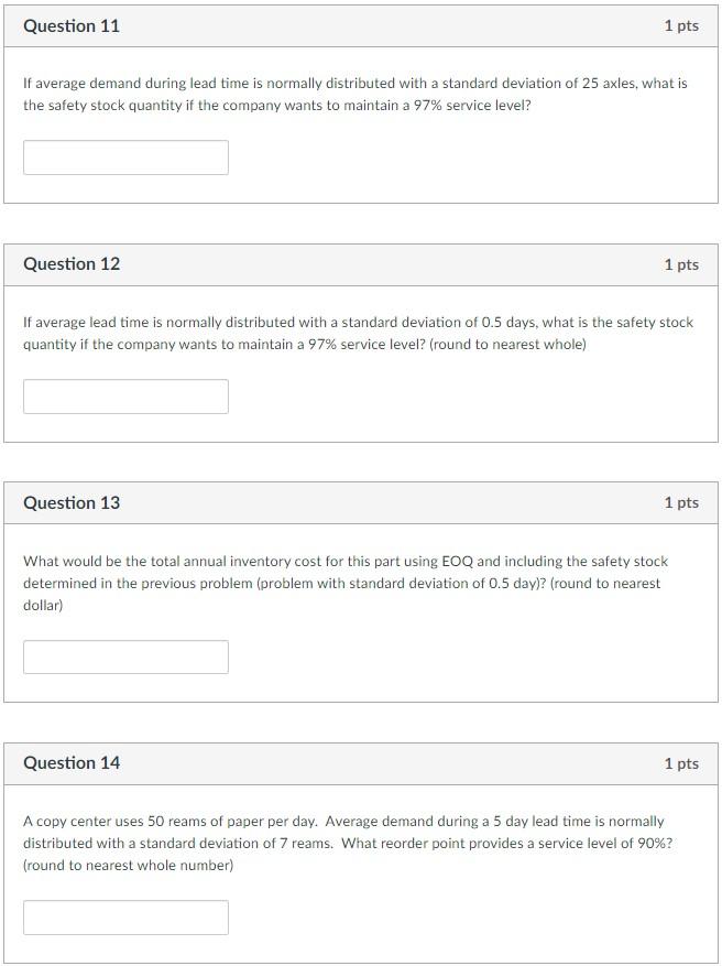 If average demand during lead time is normally