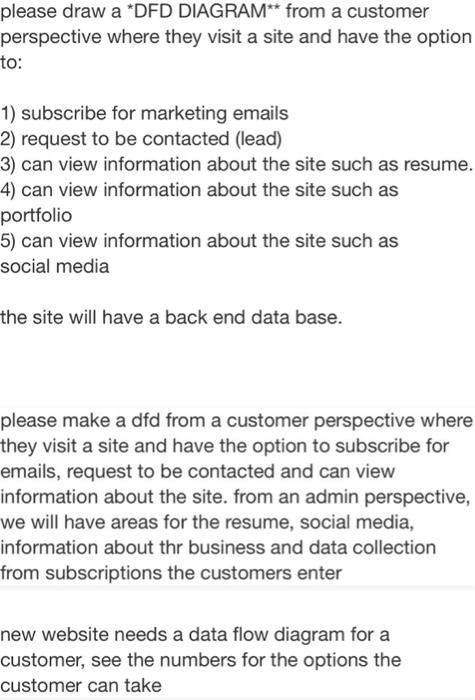 please make a LEVEL 0 DFD for below. the customer