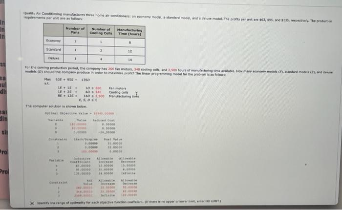 Quality Air Conditioning manufactures three home