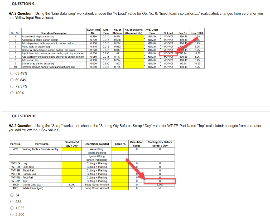 QUESTION 9 HA 2 Question - Using the "Line