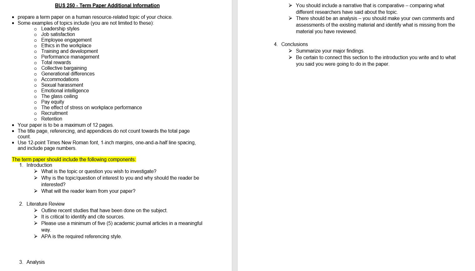Term paper Bus250- Human Resource Management. BUS