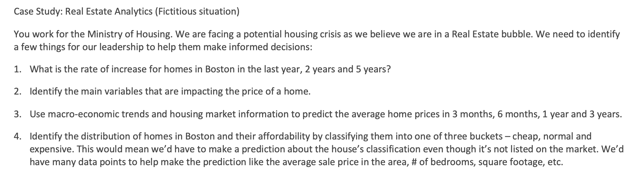 Case Study: Real Estate Analytics (Fictitious