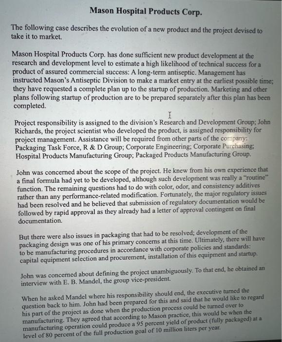 I need help with the "PROJECT SCOPE STATEMENT" at