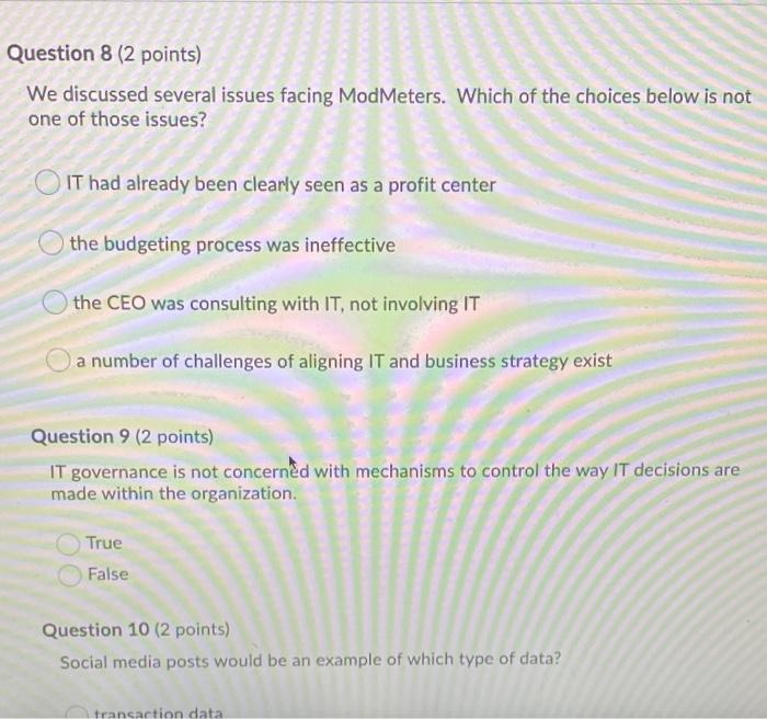 Which choice below is correct? most organizations