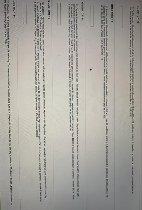 QUESTION TO 9.Facy location have two locations