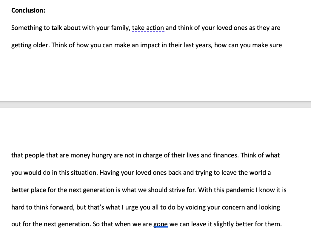 Help me write an informative speech on