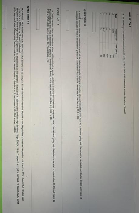 QUESTION TO 9.Facy location have two locations