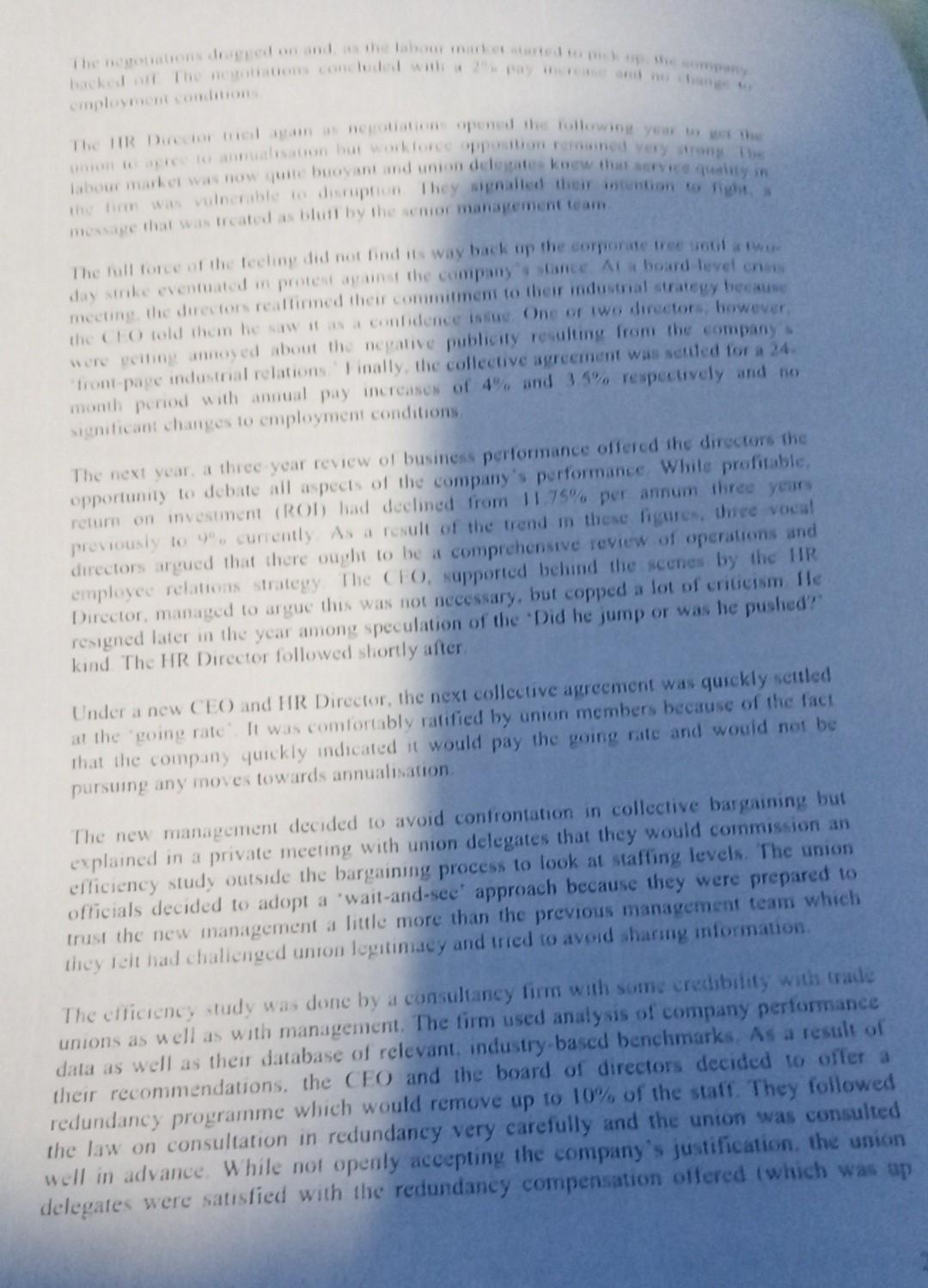 Please I need them urgently Case study 4.1: