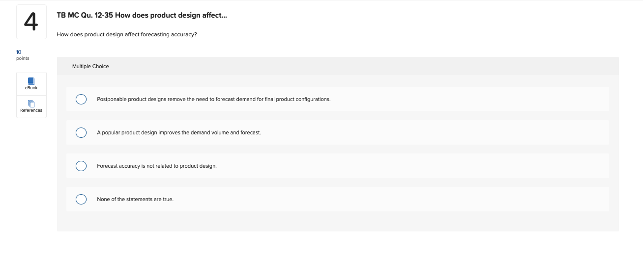TB MC Qu. 12-30 A forecasting system that
