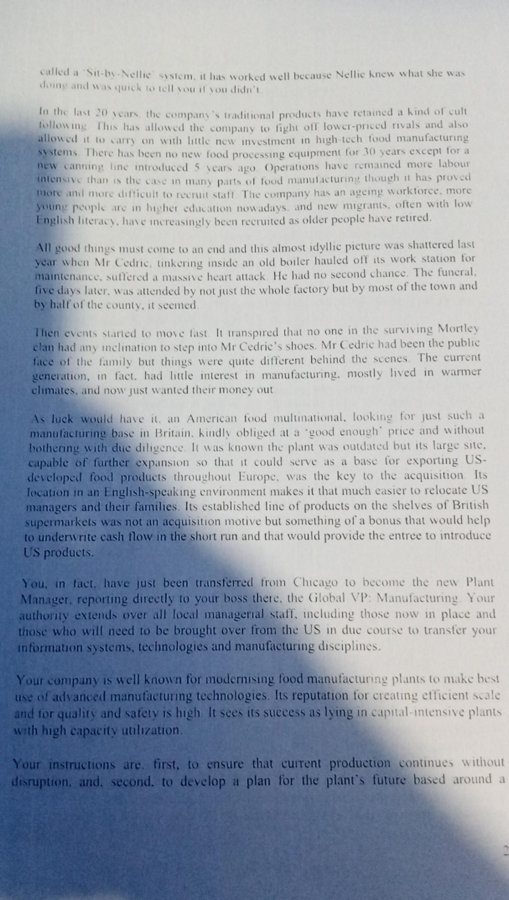 Please I need them urgently Case study 4.1: