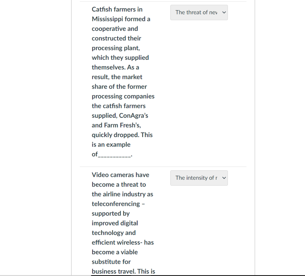 Partial Question 6 0.75 / 3 pts Match the example
