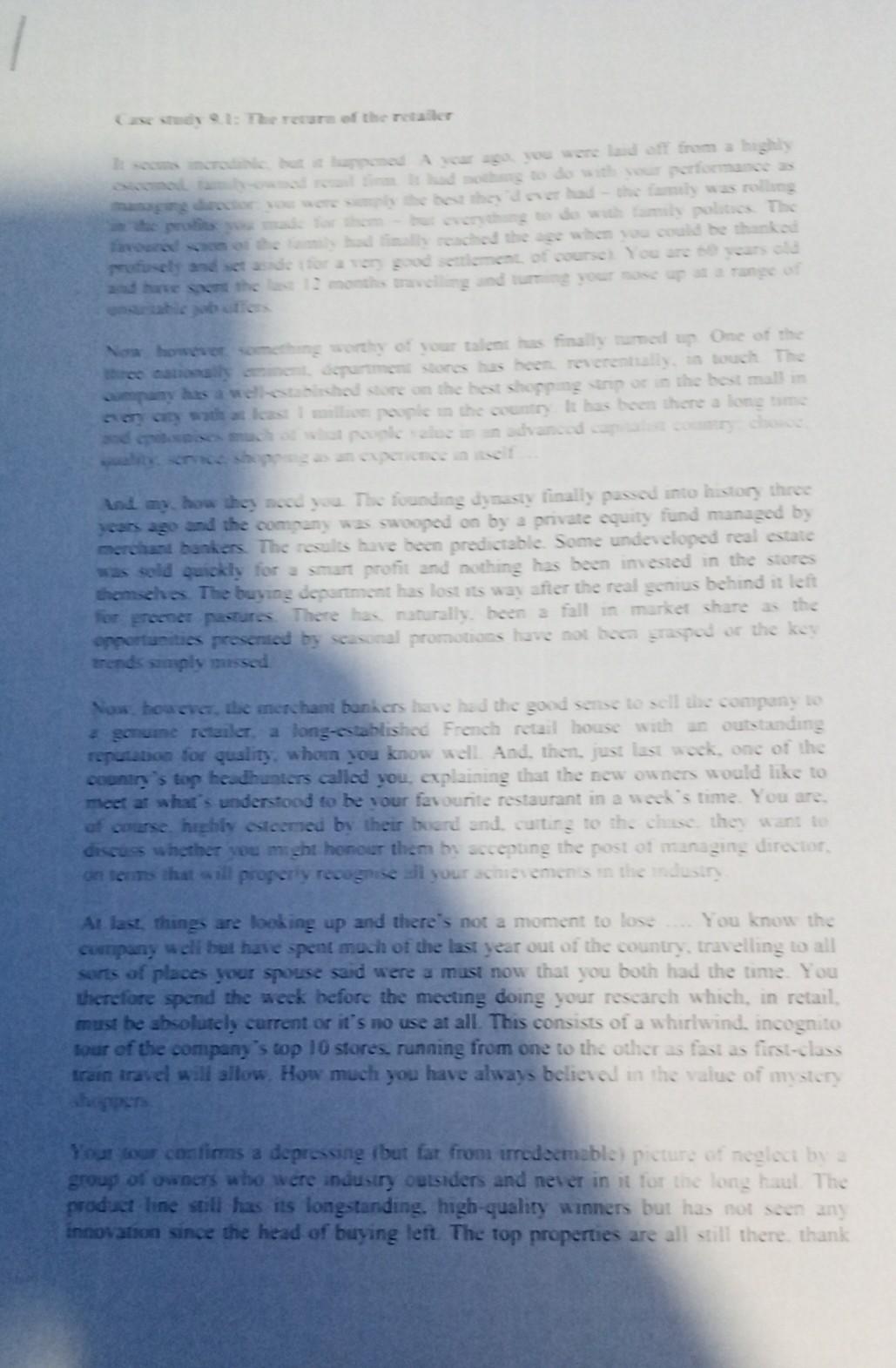 Please I need them urgently Case study 4.1: