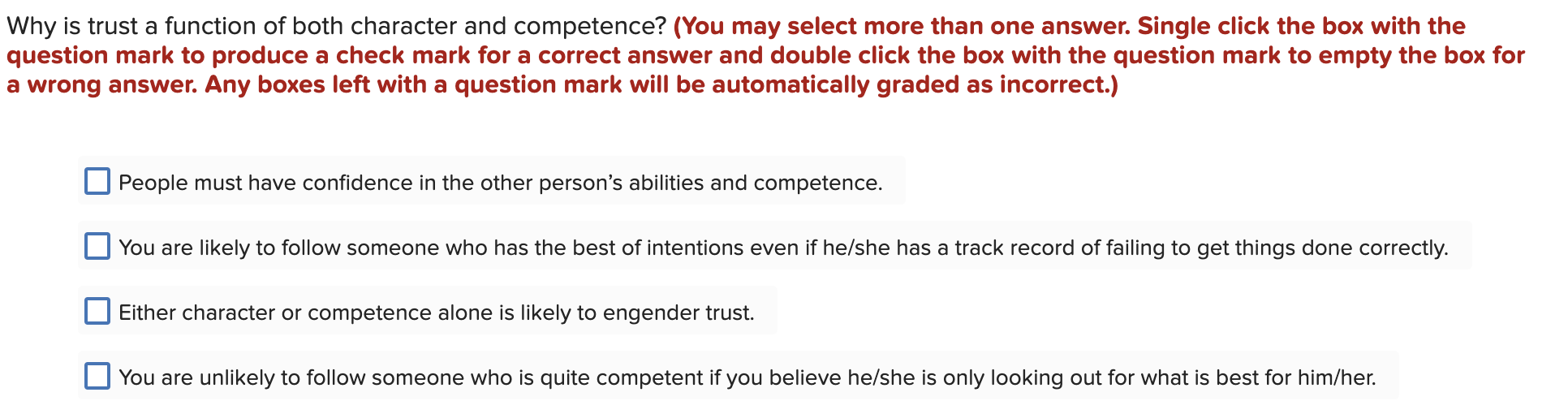 Why is trust a function of both character and