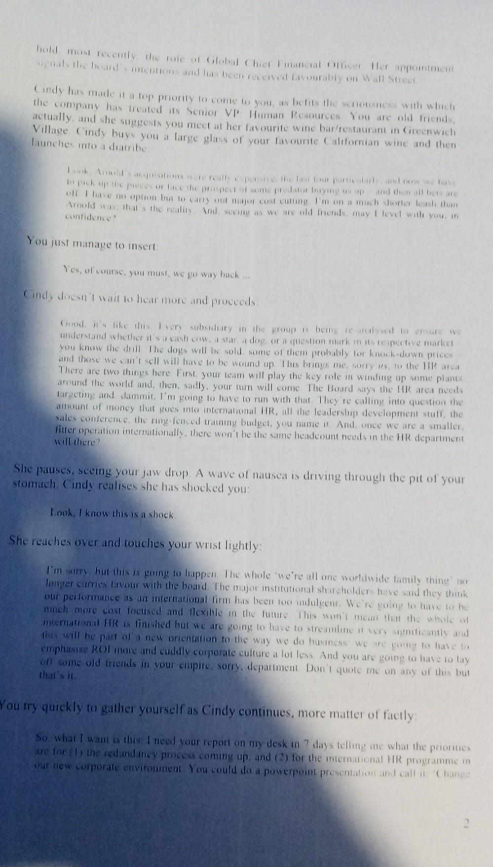 Please I need them urgently Case study 4.1: