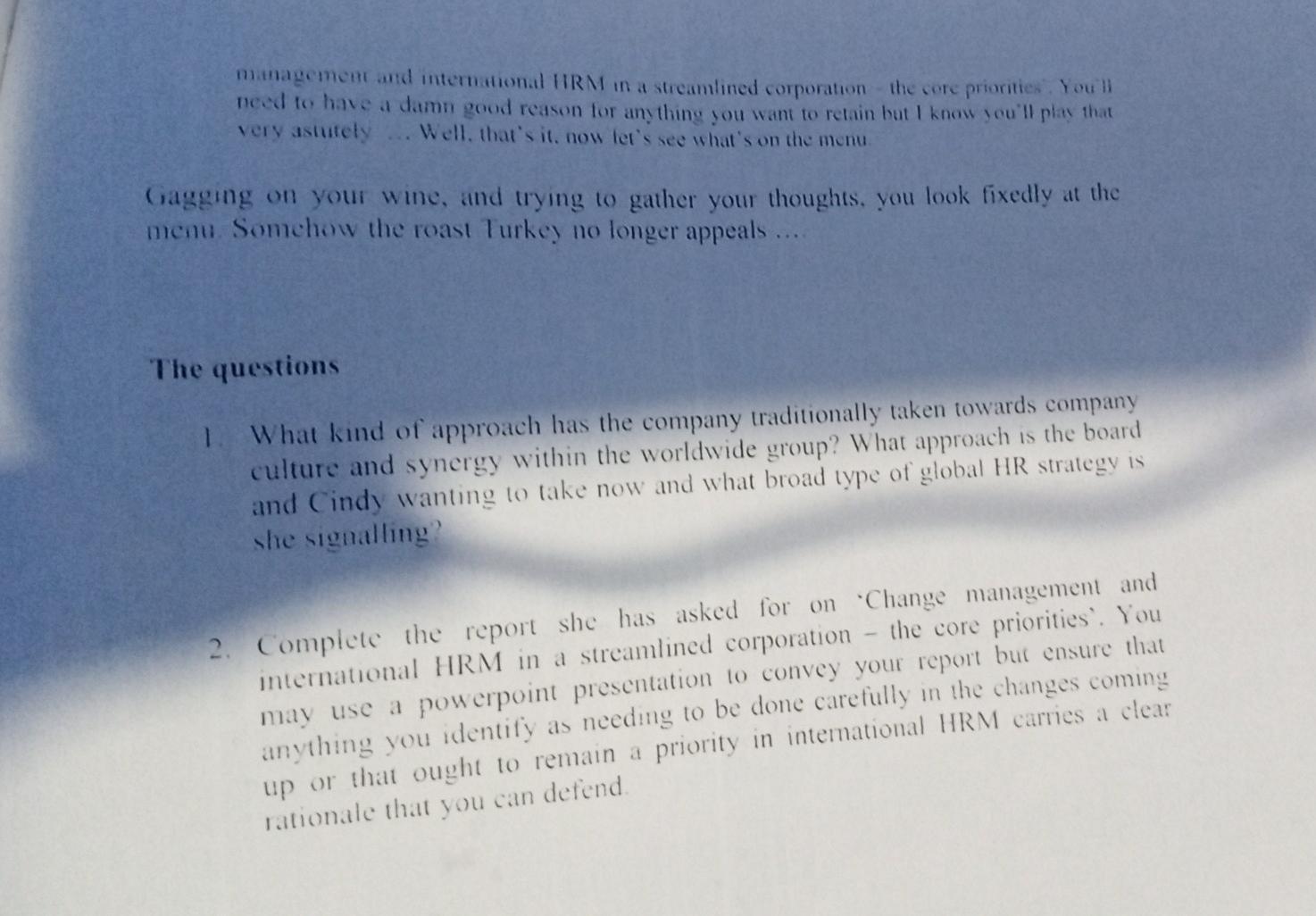 Please I need them urgently Case study 4.1: