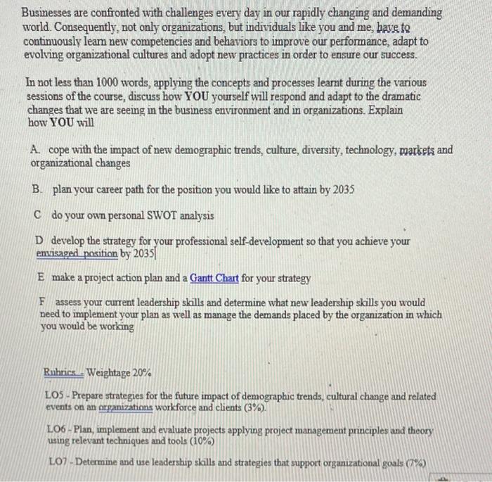 Businesses are confronted with challenges every