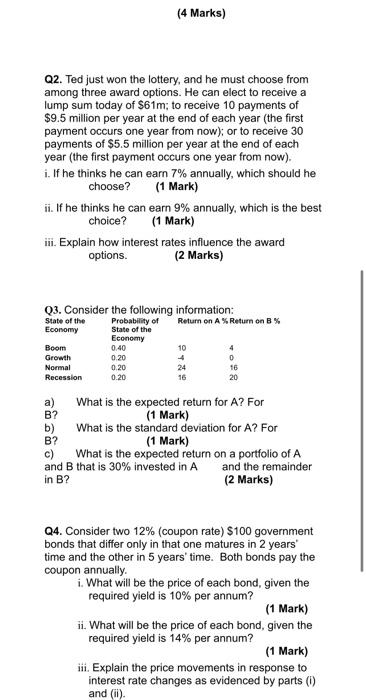 Answer all 5 questions. Each question is worth 4