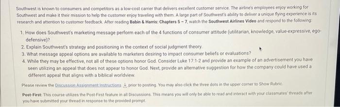 i need number 3 answered Southwest is known to