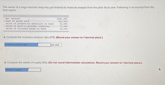 The owner of a large machine shop has just