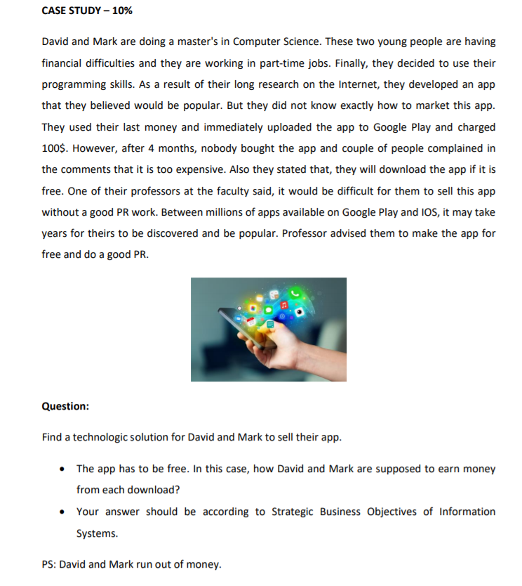 CASE STUDY - 10% David and Mark are doing a