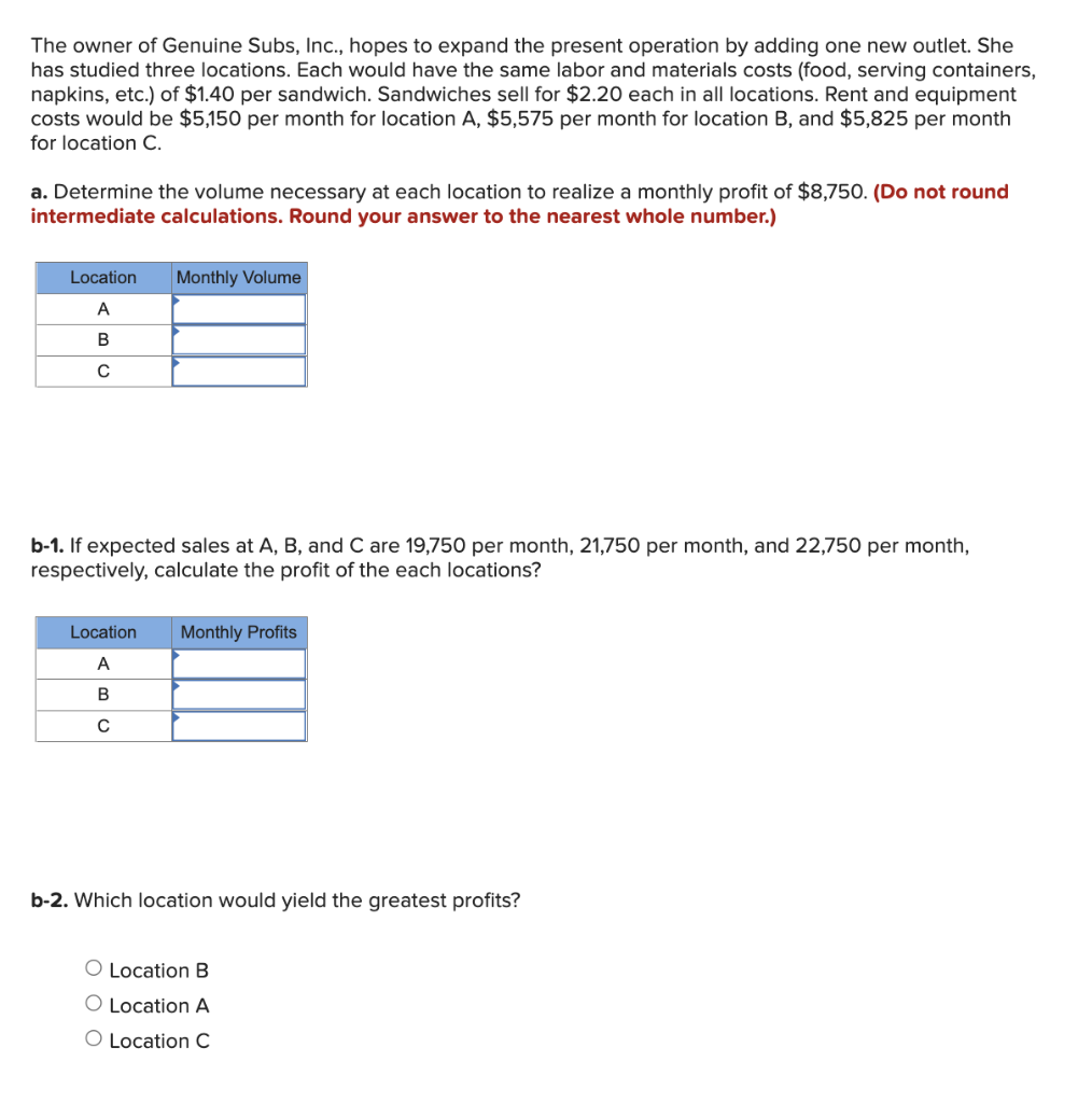 a. How to find the necessary volume to realize