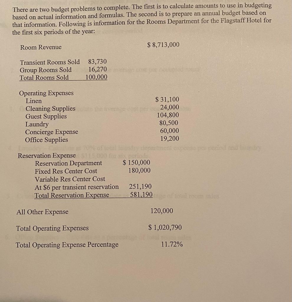 There is only one problem to answer with parts,