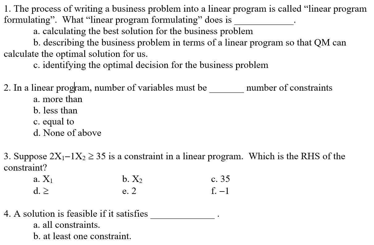 1. The process of writing a business problem into