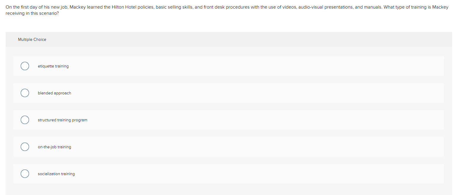 receiving in this scenario? Multiple Choice