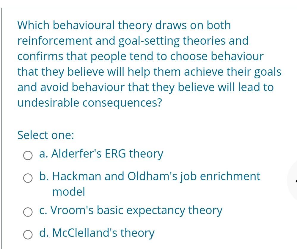 Which behavioural theory draws on both