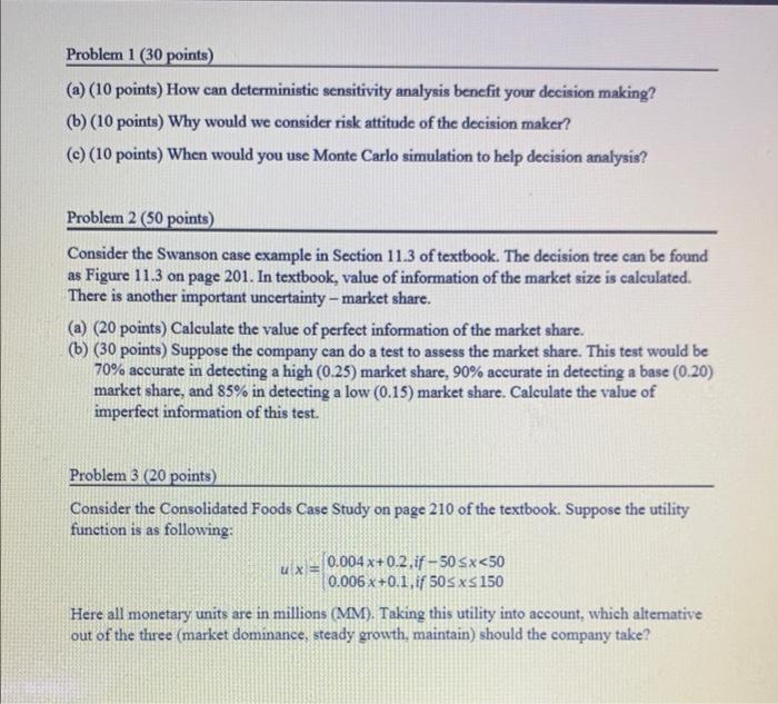 (a) (10 points) How can deterministic sensitivity