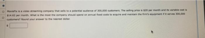 MovieFix is a video streaming company that sells