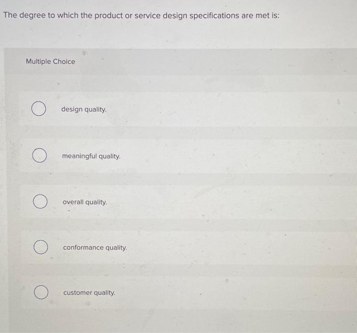 The degree to which the product or service design