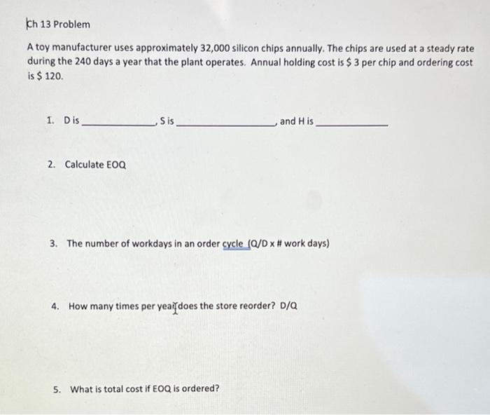 Kh 13 Problem A toy manufacturer uses