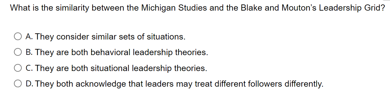 This theory of leadership focuses on