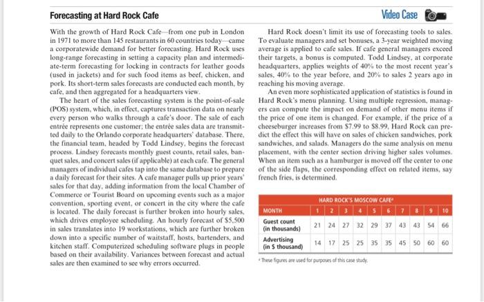 i need help answering these problems Forecasting