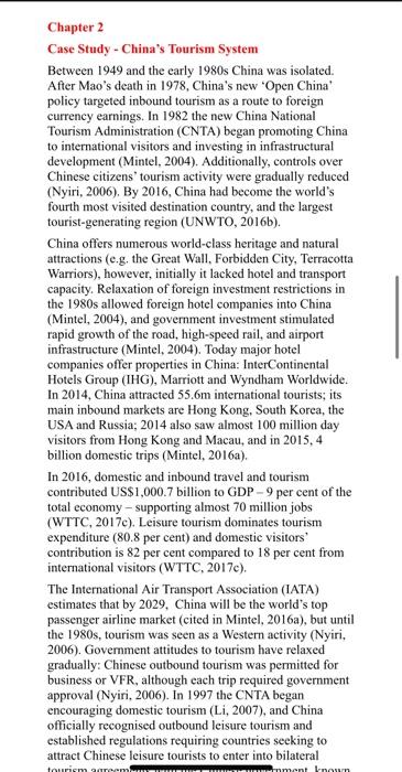 Chapter 2 Case Study - China's Tourism System