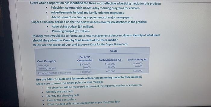 Read the below marketing problem carefully, Then