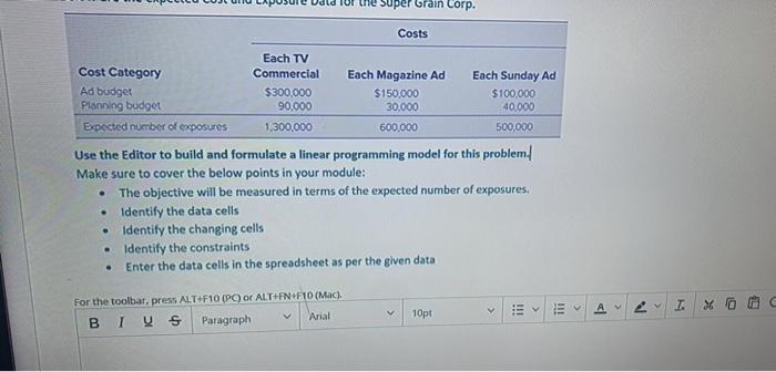 Read the below marketing problem carefully, Then