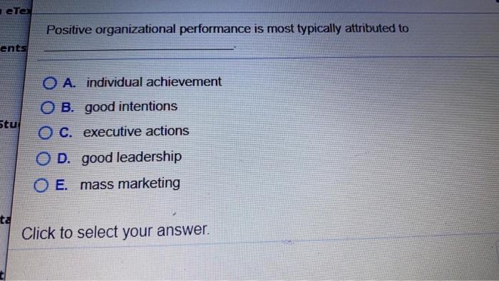 ! Positive organizational performance is most