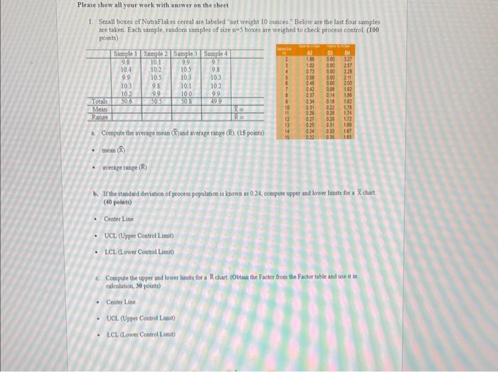 Please show all your rork with answer on the