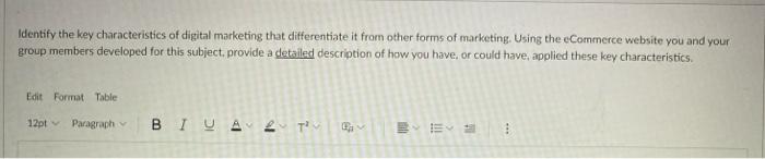 Identify the key characteristics of digital