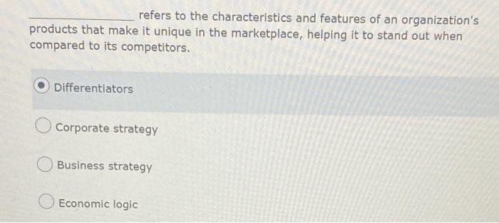 refers to the characteristics and features of an