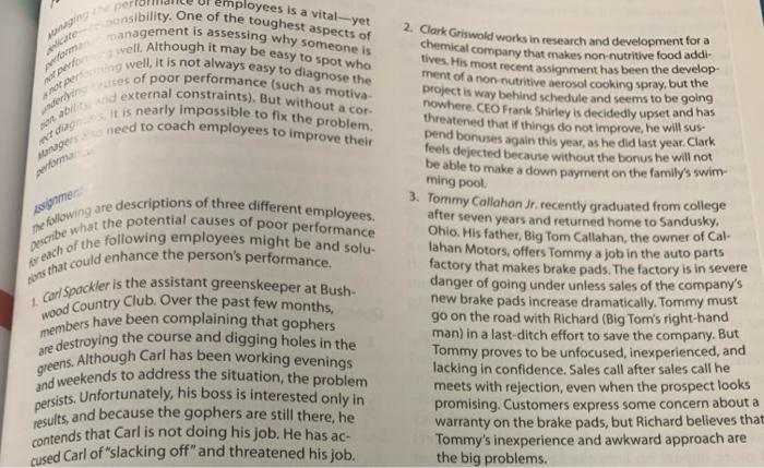 Identify the employee and describe the potential