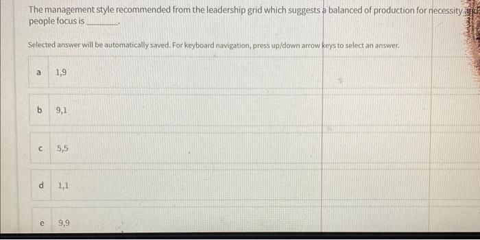 answer all pls The management style recommended