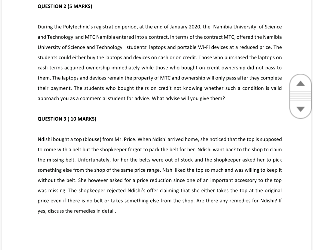QUESTION 2 (5 MARKS) During the Polytechnic's