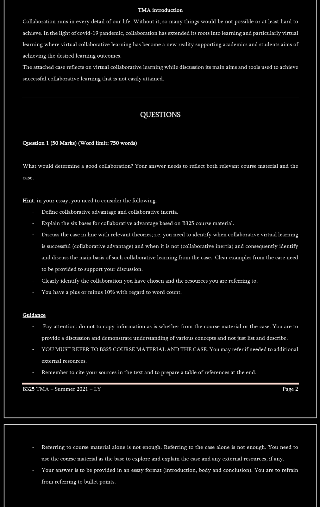 TMA introduction Collaboration runs in every